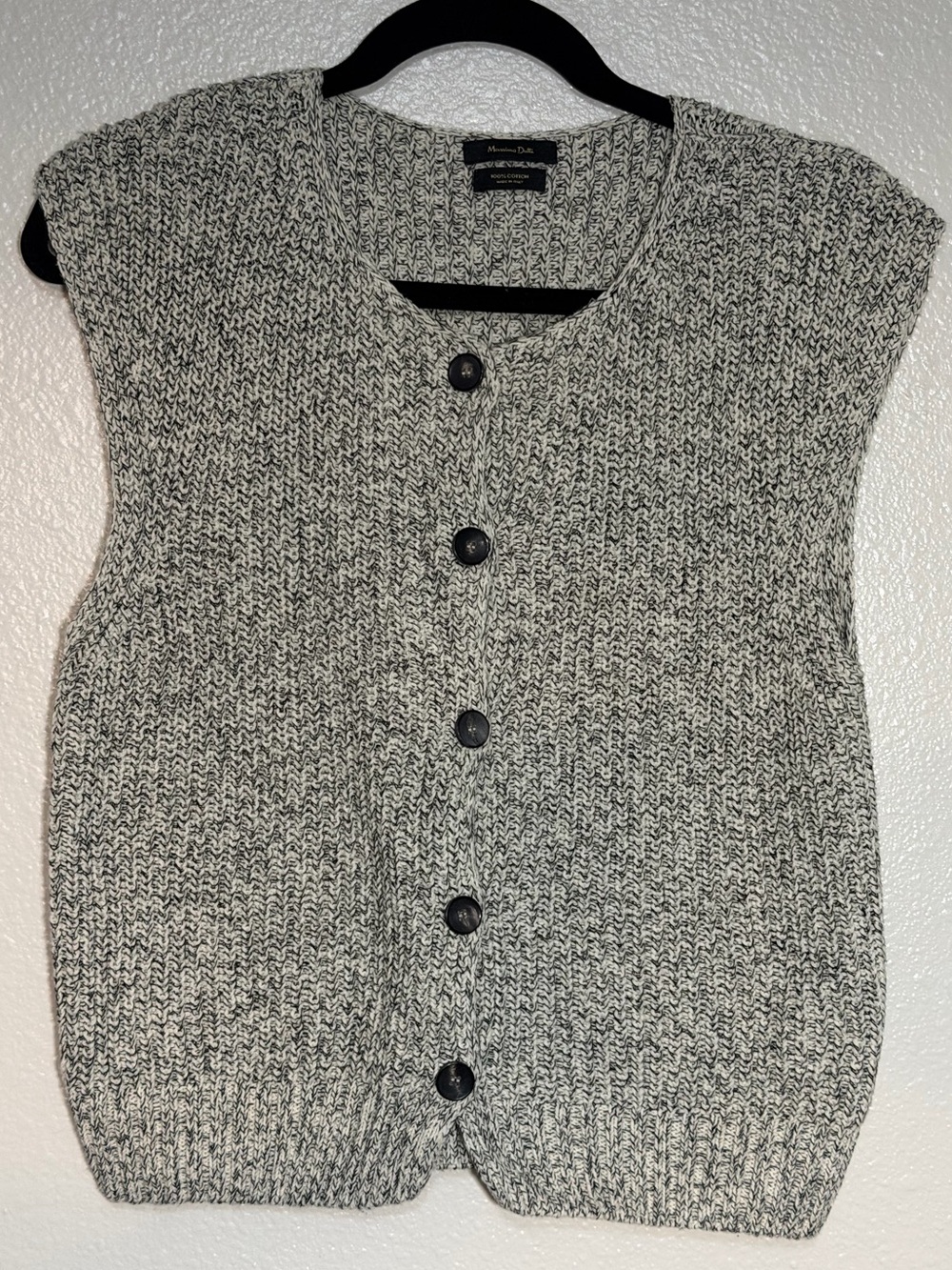 Massimo Dutti Made in Italy 100% Cotton Knit Sweater Vest XS